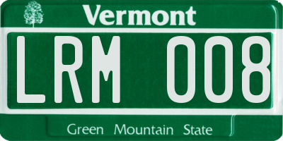 VT license plate LRM008