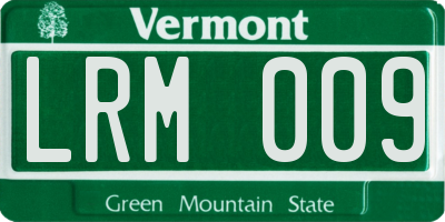VT license plate LRM009