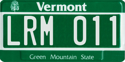 VT license plate LRM011