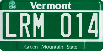 VT license plate LRM014