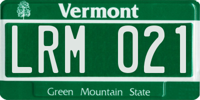 VT license plate LRM021
