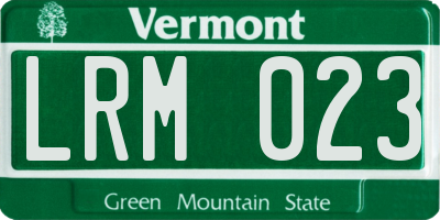 VT license plate LRM023