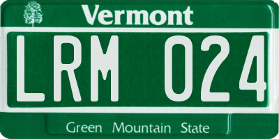 VT license plate LRM024