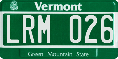 VT license plate LRM026