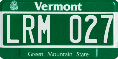 VT license plate LRM027