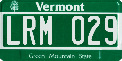 VT license plate LRM029