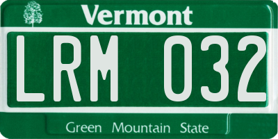 VT license plate LRM032