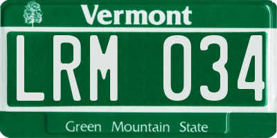 VT license plate LRM034