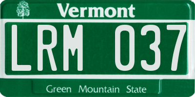 VT license plate LRM037