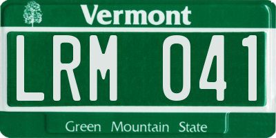 VT license plate LRM041