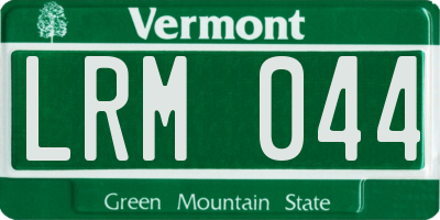 VT license plate LRM044