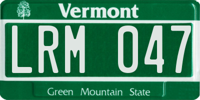 VT license plate LRM047