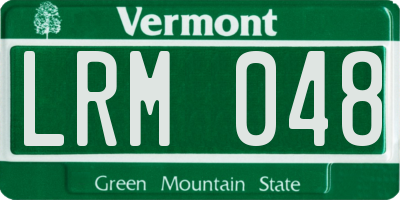 VT license plate LRM048