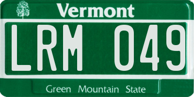 VT license plate LRM049