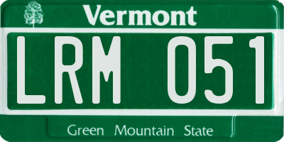 VT license plate LRM051