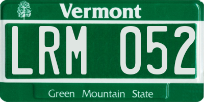 VT license plate LRM052