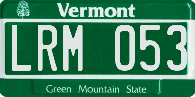 VT license plate LRM053