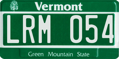 VT license plate LRM054