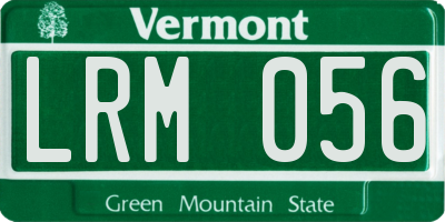 VT license plate LRM056