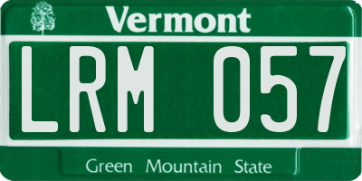 VT license plate LRM057