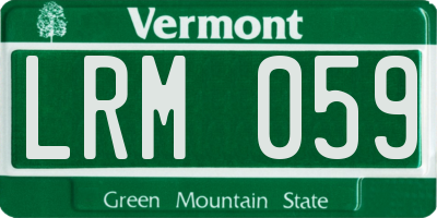VT license plate LRM059