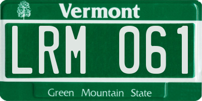 VT license plate LRM061
