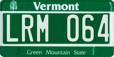 VT license plate LRM064
