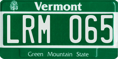 VT license plate LRM065