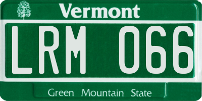 VT license plate LRM066