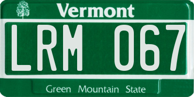 VT license plate LRM067