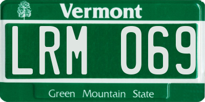 VT license plate LRM069
