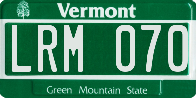 VT license plate LRM070