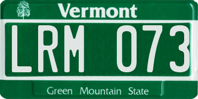VT license plate LRM073