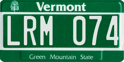 VT license plate LRM074