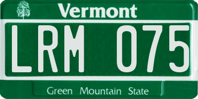 VT license plate LRM075