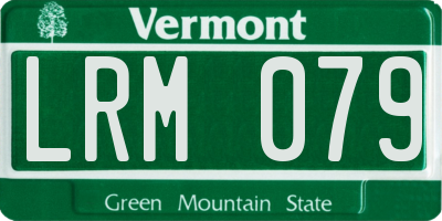 VT license plate LRM079