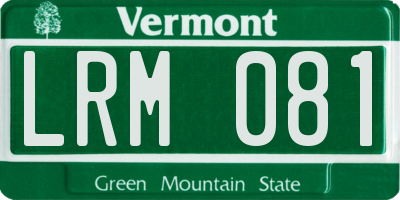 VT license plate LRM081