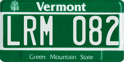 VT license plate LRM082