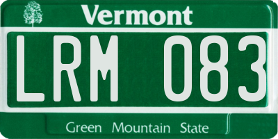 VT license plate LRM083
