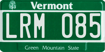 VT license plate LRM085