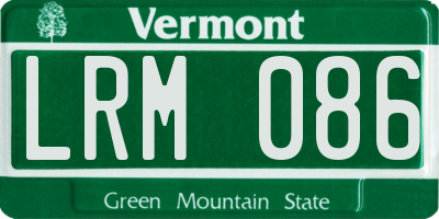 VT license plate LRM086