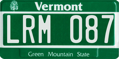 VT license plate LRM087
