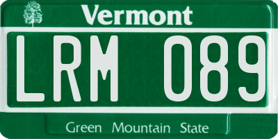 VT license plate LRM089