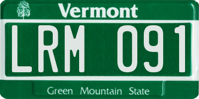 VT license plate LRM091