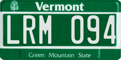 VT license plate LRM094