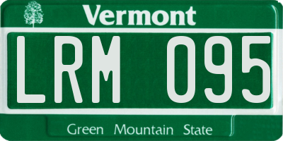 VT license plate LRM095