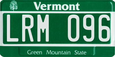 VT license plate LRM096
