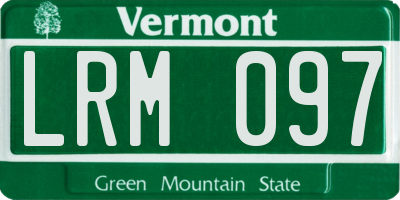 VT license plate LRM097