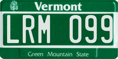 VT license plate LRM099