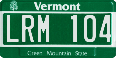 VT license plate LRM104